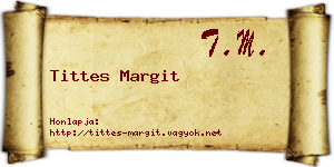 Tittes Margit névjegykártya